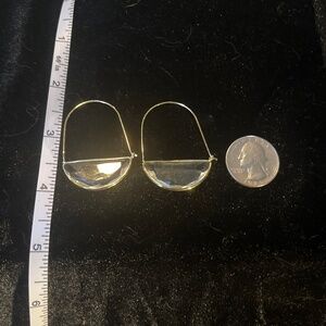 Clear and gold tone earrings